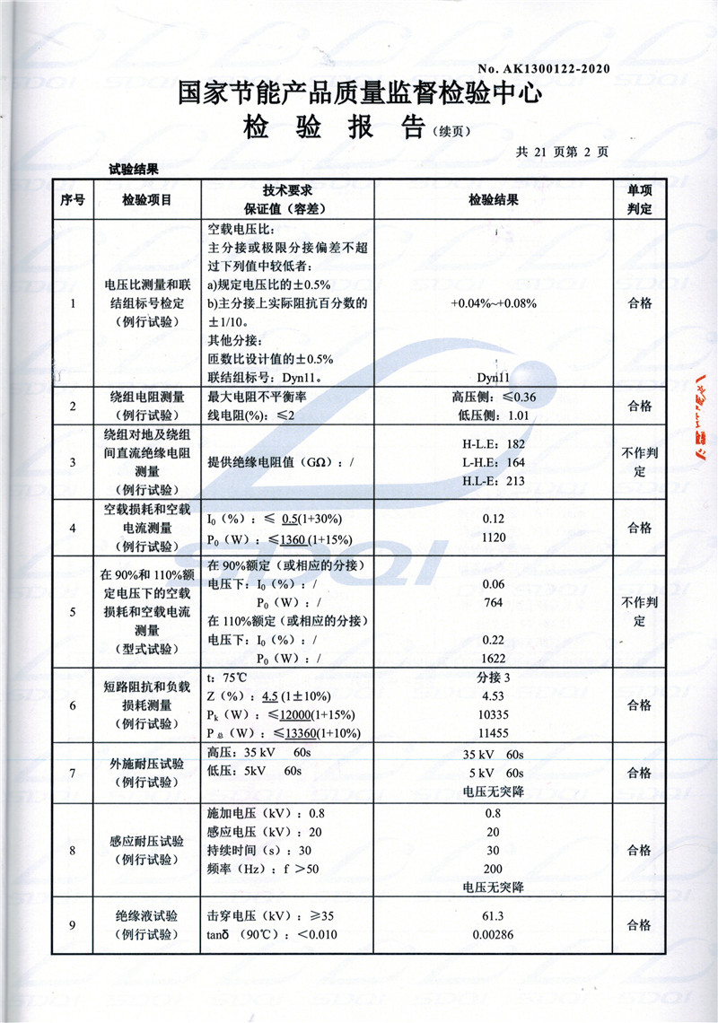 高低压试验报告-S11-1250武安武安武安油浸式变压器-2.jpg